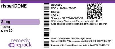 Risperidone 3mg 70518 1502 00